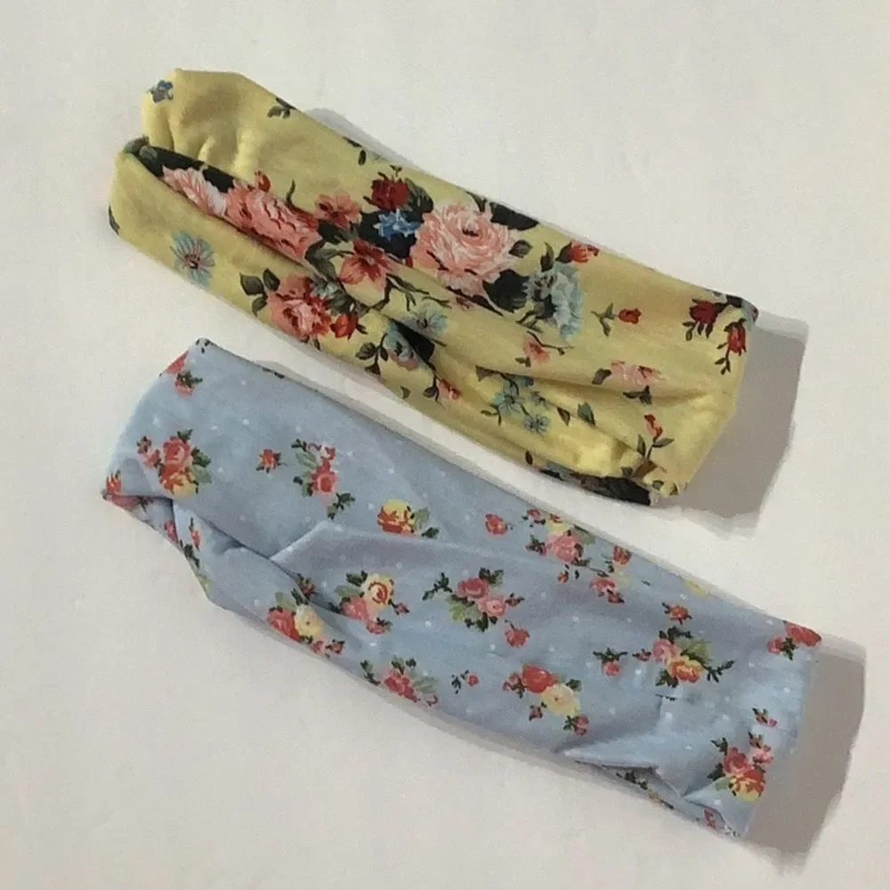 Boutique - 2 pcs headband Set - floral themed soft & comfy